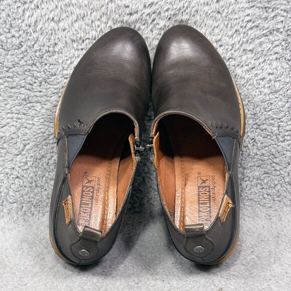 Pikolinos Andorra Womens Size 36 US 5.5-6 Ankle Boots Charcoal Gray Leather Zip - Picture 5 of 10